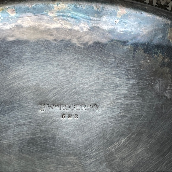 Antique WM Rogers 800 Silver Plate Footed Coffee Tea Pot, Creamer Serving Set - Picture 15 of 16